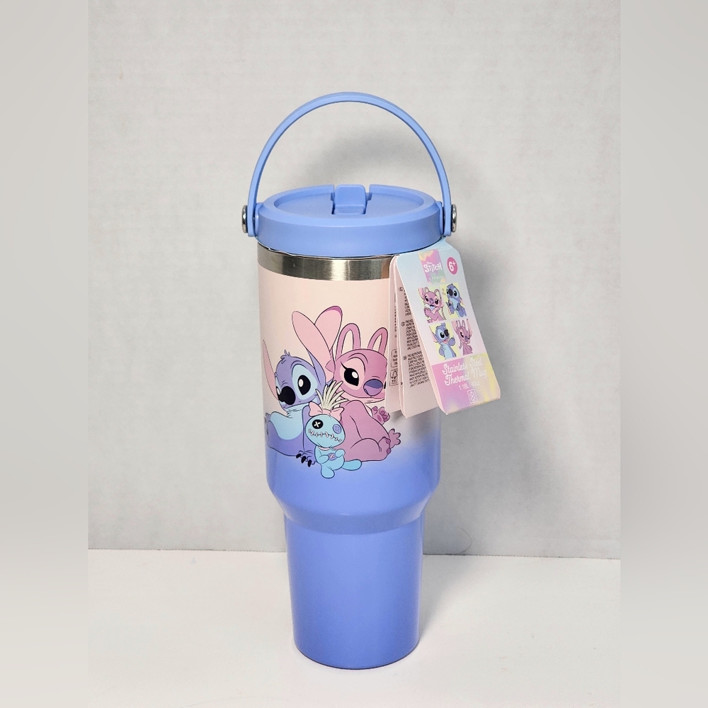 Disney X Primark STITCH ANGEL SCRUMP Stainless Steel Travel Mug - 40 oz - NWT - Picture 2 of 5